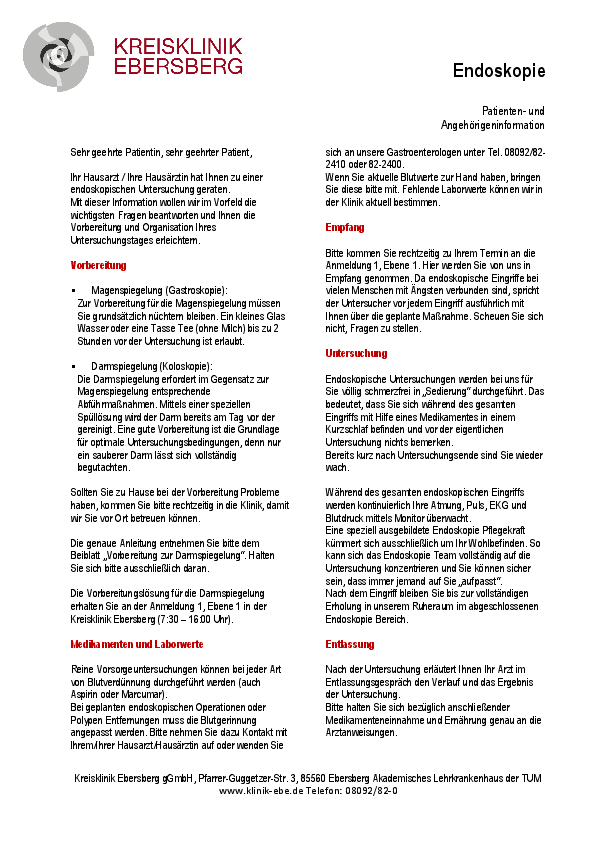 Patienteninfo Endoskopie